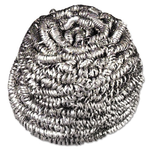 Scotch-Brite 84 Stainless Steel Scrubber, Silver, 12/carton