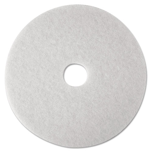 3M 4100 Low-Speed Super Polishing Floor Pads 4100, 27" Diameter, White, 5/carton
