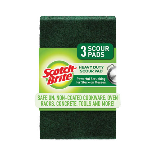 Scotch-Brite 223 Heavy-Duty Scour Pad, 3.8 X 6, Green, 10/carton