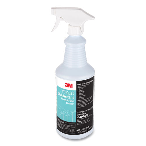 3M 29612 Tb Quat Disinfectant Ready-To-Use Cleaner, 32 Oz Bottle, 12 Bottles And 2 Spray Triggers/carton