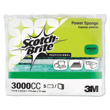 Scotch-Brite Professional 3000CC Power Sponge, 2.8 X 4.5, 0.6" Thick, Blue/teal, 5/pack