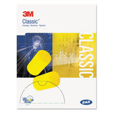 3M 310-1103 E-A-R Classic Small Earplugs In Pillow Paks, Cordless, PVC Foam, Yellow, 200 Pairs/Box