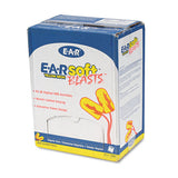 3M 311-1252 E-A-Rsoft Blasts Earplugs, Corded, Foam, Yellow Neon, 200 Pairs/Box