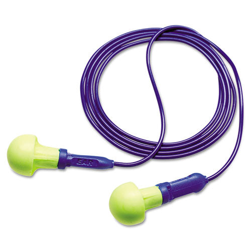 3M 7000052745 E A R Push-Ins Reusable Earplugs, Corded, 28 dB NRR, Blue/Yellow, 100 Pairs