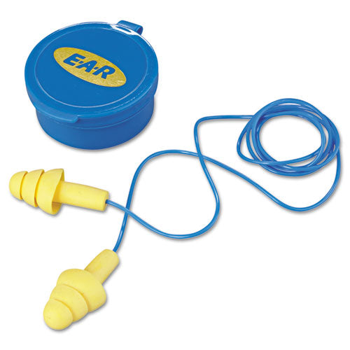 3M 7000002322 E-A-R UltraFit Multi-Use Earplugs, Corded, 25NRR, Yellow/Blue, 50 Pairs