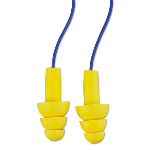 3M 7000052728 E-A-R UltraFit Reusable Earplugs, Corded, 25 dB NRR, Blue/Yellow, 200 Pairs