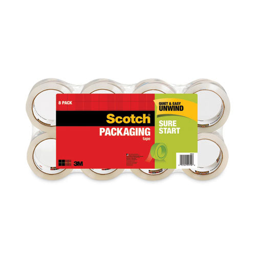 Scotch 3450-8 Sure Start Packaging Tape, 3" Core, 1.88" X 54.6 Yds, Clear, 8/pack