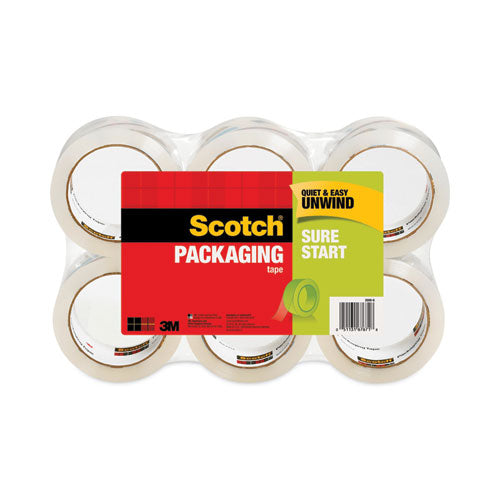 Scotch 3500-6 Sure Start Packaging Tape, 3" Core, 1.88" X 54.6 Yds, Clear, 6/pack