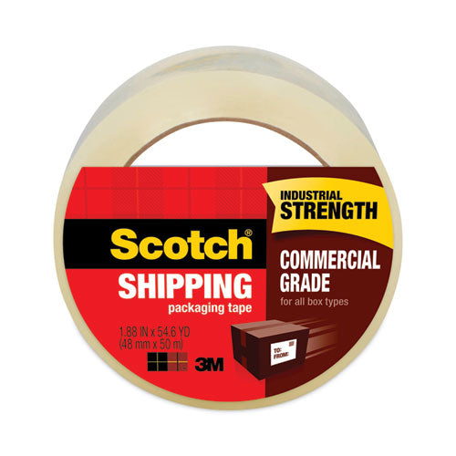 Scotch 3750 3750 Commercial Grade Packaging Tape, 3" Core, 1.88" X 54.6 Yds, Clear