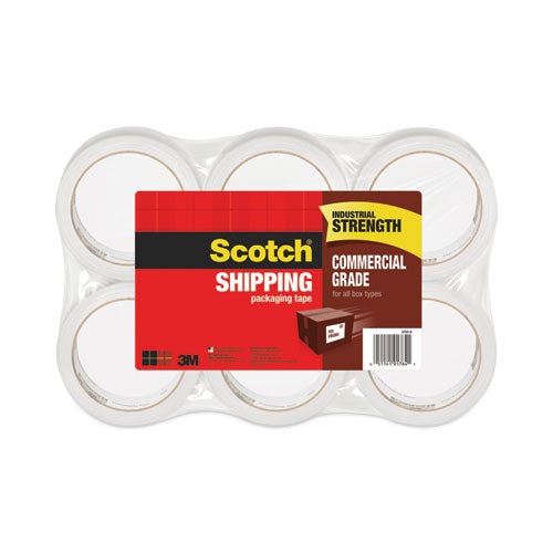Scotch 3750-6 3750 Commercial Grade Packaging Tape, 3" Core, 1.88" X 54.6 Yds, Clear, 6/pack