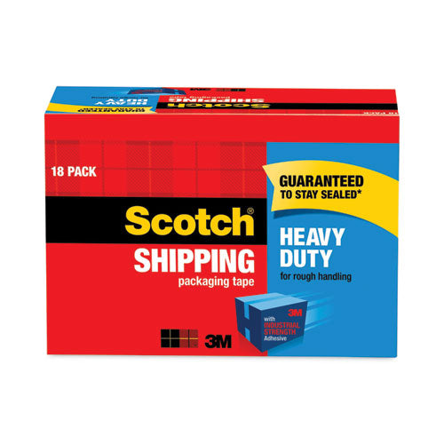 Scotch 3850-18CP 3850 Heavy-Duty Packaging Tape Cabinet Pack, 3" Core, 1.88" X 54.6 Yds, Clear, 18/pack