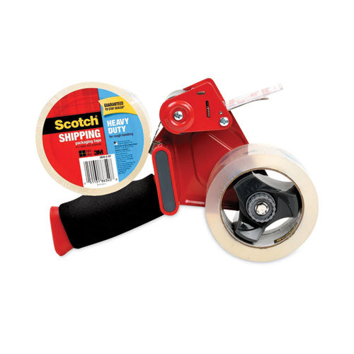 Scotch 3850-2-ST Packaging Tape Dispenser With Two Rolls Of Tape, 3" Core, For Rolls Up To 2" X 60 Yds, Red