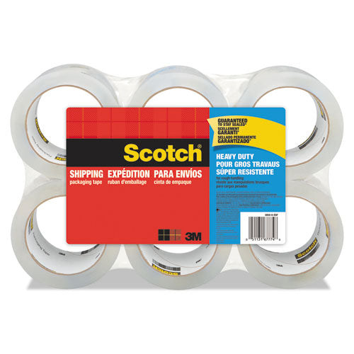 Scotch 3850-6 3850 Heavy-Duty Packaging Tape, 3" Core, 1.88" X 54.6 Yds, Clear, 6/pack