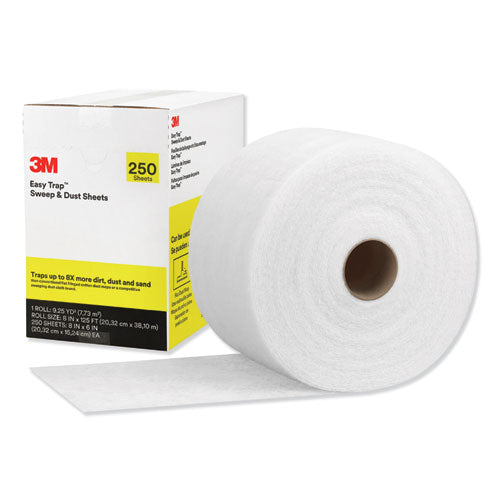 3M 55654W Easy Trap Duster, 8" X 125 Ft, White, 250 Sheet Roll