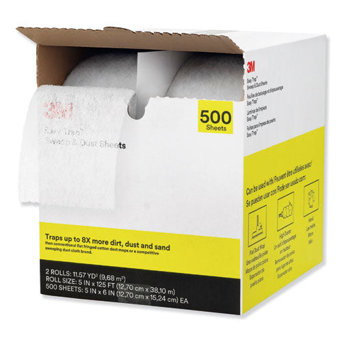 3M 55655W Easy Trap Duster, 5" X 125 Ft, White, 250 Sheet/roll, 2 Rolls/carton