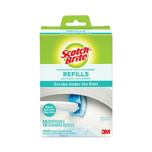 Scotch-Brite 558-RF-4 Disposable Toilet Scrubber Refill, Blue/white, 10/pack