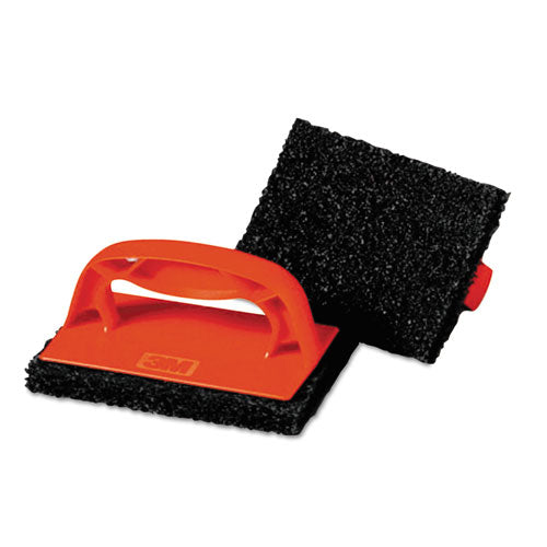 Scotch-Brite Professional 9537 Scotchbrick Griddle Scrubber 9537, 4 X 6 X 3, Red/black, 12/carton