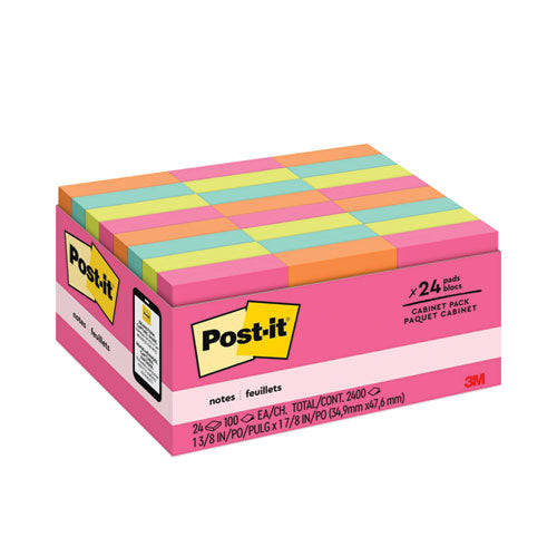 Post-IT Notes 65324ANVAD Original Pads in Poptimistic Colors, Value Pack, 1.38" x 1.88", 100 Sheets/Pad, 24 Pads/Pack