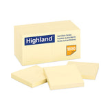 Highland 6549-18PK Self-Stick Notes, 3" x 3", Yellow, 100 Sheets/Pad, 18 Pads/Pack