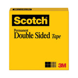 Scotch 665 Double-Sided Tape, 3" Core, 0.5" X 36 Yds, Clear