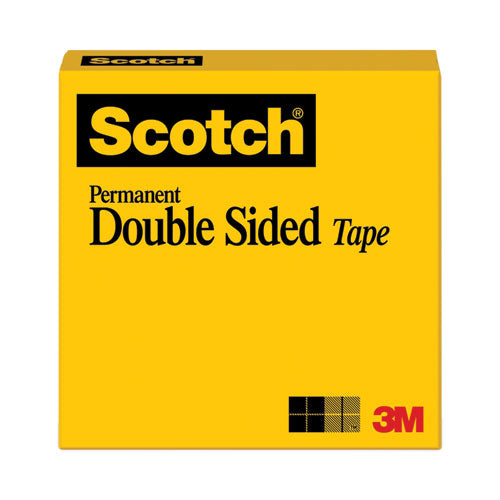 Scotch 665 Double-Sided Tape, 3" Core, 0.5" X 36 Yds, Clear