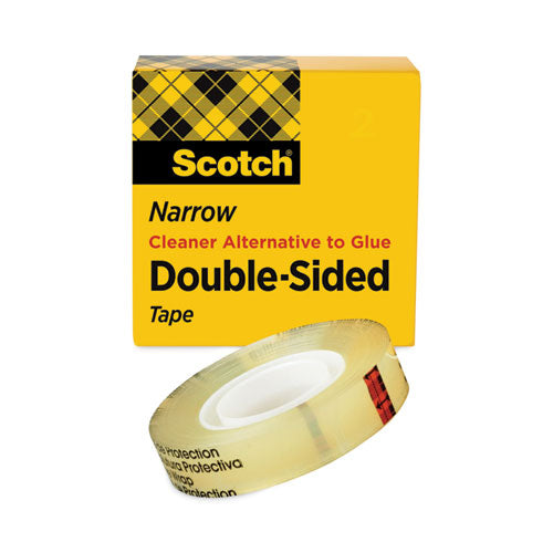 Scotch 665 Double-Sided Tape, 1" Core, 0.5" X 75 Ft, Clear