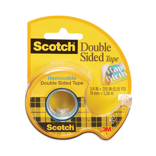 Scotch 667 Double-Sided Removable Tape In Handheld Dispenser, 1" Core, 0.75" X 33.33 Ft, Clear