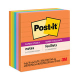 Post-IT Notes Super Sticky 675-6SSUC Pads in Energy Boost Collection Colors, Note Ruled, 4" x 4", 90 Sheets/Pad, 6 Pads/Pack