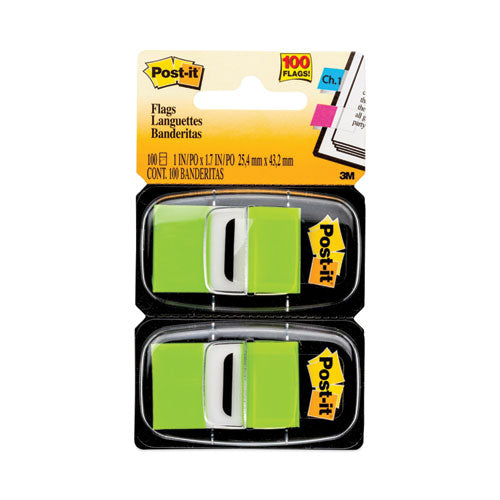 Post-IT Flags 680-BG2 Standard Page Flags In Dispenser, Bright Green, 100 Flags/dispenser
