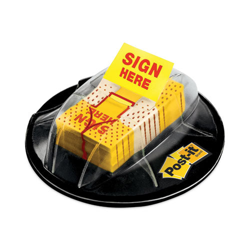 Post-IT Flags 680-HVSH Page Flags In Dispenser, "sign Here", Yellow, 200 Flags/dispenser