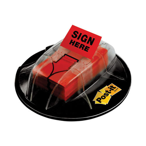 Post-IT Flags 680-HVSHR High Volume Flag Dispenser, "sign Here", Red, 200 Flags/dispenser