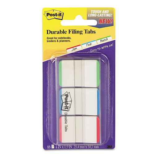 Post-IT Tabs 686L-GBR 1" Lined Tabs, 1/5-Cut, Lined, Assorted Colors, 1" Wide, 66/Pack
