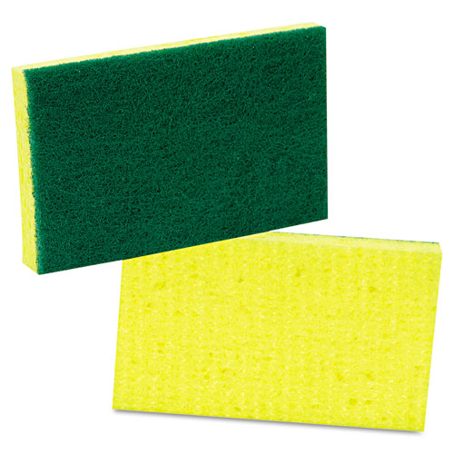 Scotch-Brite Professional 74CC Medium-Duty Scrubbing Sponge, 3.6 X 6.1, 0.7" Thick, Yellow/green, 10/pack