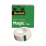 Scotch 7000001564 Magic Tape Refill, 1" Core, 0.75" x 36 yds, Clear, 12/Pack