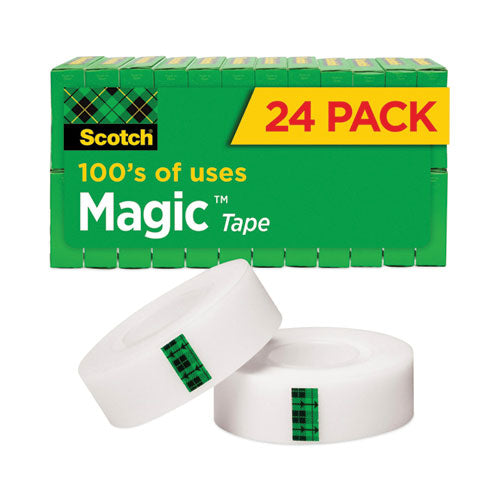 Scotch 810K24 Magic Tape Value Pack, 1" Core, 0.75" X 83.33 Ft, Clear, 24/pack
