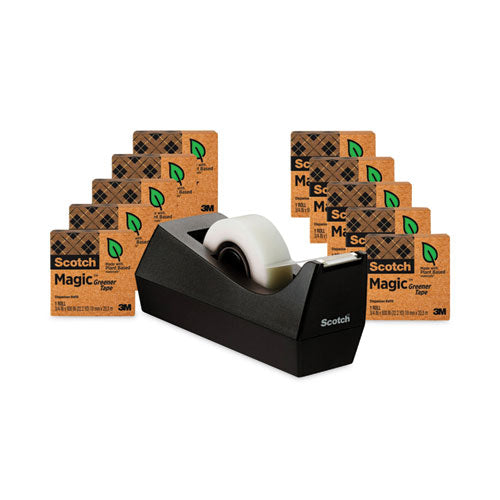 Scotch 812-10P Magic Greener Tape, 1" Core, 0.75" X 75 Ft, Clear, 10/pack