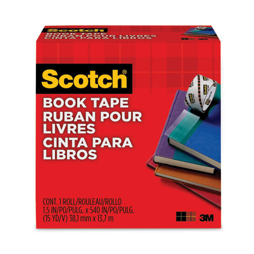 Scotch 845 Book Tape, 3" Core, 1.5" X 15 Yds, Clear