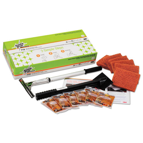Scotch-Brite Professional 710 Quick Clean Griddle Cleaning System Starter Kit, 4 X 5.24, Orange