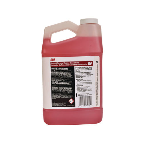 3M 8A General Purpose Cleaner Concentrate, Clean Scent, 0.5 gal Bottle, 4/Carton