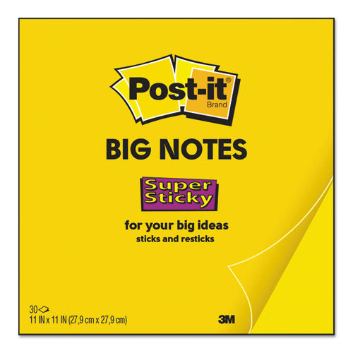Post-IT Notes Super Sticky BN11 Big Notes, Unruled, 11 x 11, Yellow, 30 Sheets
