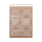 Scotch 7100256598 Curbside Recyclable Padded Mailer, #5, Bubble Cushion, Self-Adhesive Closure, 12 x 17.25, Natural Kraft, 100/Carton