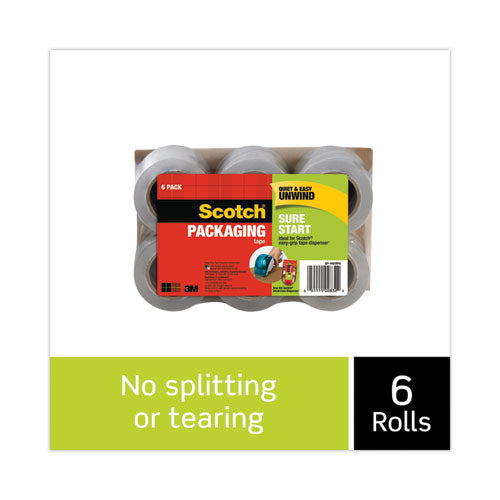 Scotch DP-1000RF6 Sure Start Packaging Tape For Dp1000 Dispensers, 1.5" Core, 1.88" X 75 Ft, Clear, 6/pack