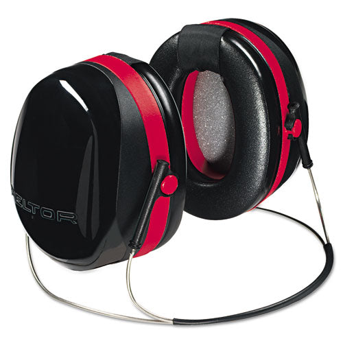 3M 7000009664 E-A-R Peltor Optime 105 Behind-The-Head Earmuffs, 29 Db Nrr, Red/Black