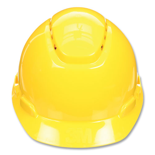 3M 7100239986 SecureFit H-Series Hard Hats, H-700 Vented Cap with UV Indicator, 4-Point Pressure Diffusion Ratchet Suspension, Yellow