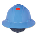 3M 7100240030 SecureFit H-Series Hard Hats, H-800 Hat with UV Indicator, 4-Point Pressure Diffusion Ratchet Suspension, Blue