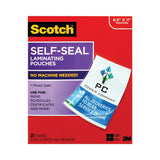 Scotch LS854-25G Self-Sealing Laminating Pouches, 9.5 Mil, 9" X 11.5", Gloss Clear, 25/pack