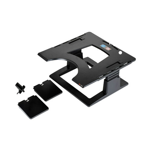3M LX500 Adjustable Notebook Riser, 13" X 13" X 4" To 6", Black, Supports 20 Lbs
