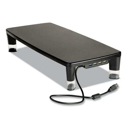 3M MS100B Monitor Stand Ms100b, 21.6 X 9.4 X 2.7 To 3.9, Black/clear, Supports 33 Lb