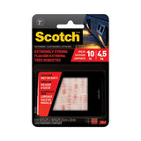 Scotch RFD7020 Extreme Fasteners, 1" X 1", White, 6/pack