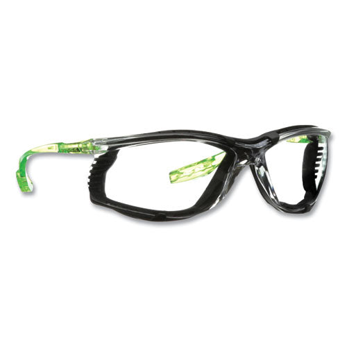 3M 7100196393 Solus CCS Series Protective Eyewear, Green Plastic Frame, Clear Polycarbonate Lens